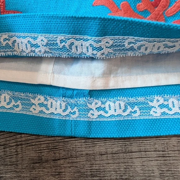 Lilly Pulitzer Blue Pencil Mini Skirt Sz 10. - Picture 6 of 8